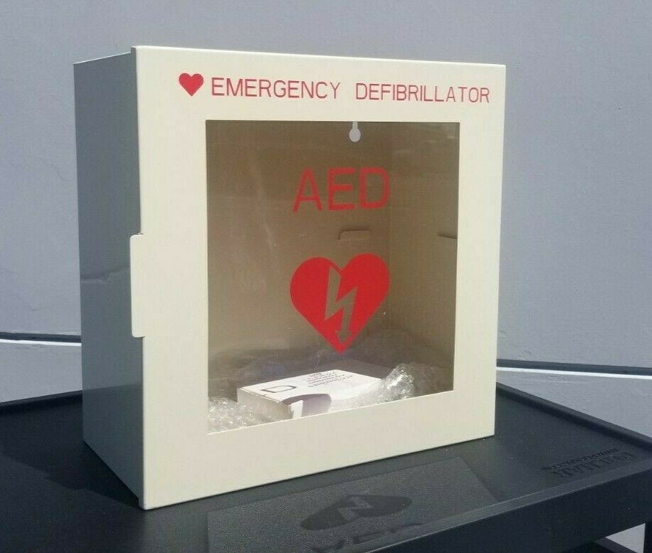 Non Alarmed AED Defibrillator Wall Mounted Storage Cabinet - 14.1 x 7 x 13.7